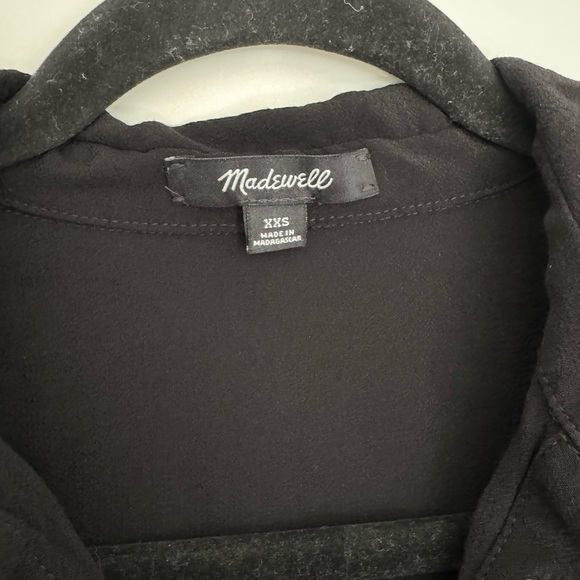Madewell women’s black short sleeve blouse shirt top size XXS XS oversized fit - Picture 3 of 3